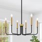 6 Light Industrial Farmhouse Chandelier black and gold