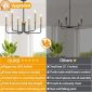 6 Light Industrial Farmhouse Chandelier black and gold comparison