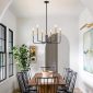 6 Light Industrial Farmhouse Chandelier black and gold living room