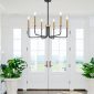 6 Light Industrial Farmhouse Chandelier black and gold living room1