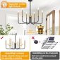 6 Light Industrial Farmhouse Chandelier black and gold upgraded