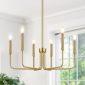 6 Light Industrial Farmhouse Chandelier brass