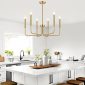 6 Light Industrial Farmhouse Chandelier brass kitchen