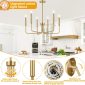 6 Light Industrial Farmhouse Chandelier brass upgraded