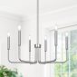 6 Light Industrial Farmhouse Chandelier brush nickel