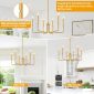 6 Light Industrial Farmhouse Chandelier brushed gold places