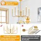 6 Light Industrial Farmhouse Chandelier brushed gold upgraded