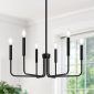 6 Light Industrial Farmhouse Chandelier matte black