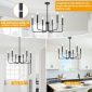 6 Light Industrial Farmhouse Chandelier matte black details1