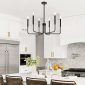 6 Light Industrial Farmhouse Chandelier matte black kitchen