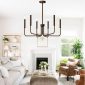 6 Light Industrial Farmhouse Chandelier oil rubbed living room