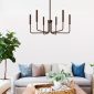 6 Light Industrial Farmhouse Chandelier oil rubbed living room1