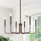 6 Light Industrial Farmhouse Chandelier rustic black