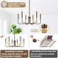 6 Light Industrial Farmhouse Chandelier rustic black comparison