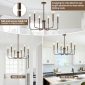 6 Light Industrial Farmhouse Chandelier rustic black details