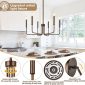 6 Light Industrial Farmhouse Chandelier rustic black kitchen