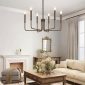 6 Light Industrial Farmhouse Chandelier rustic black living room