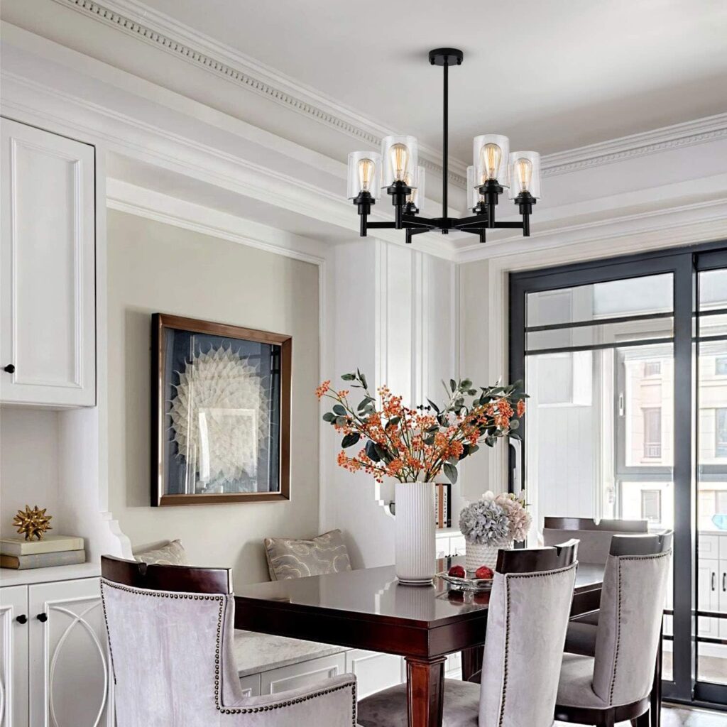 Clear Glass Shade Industrial Chandelier 1