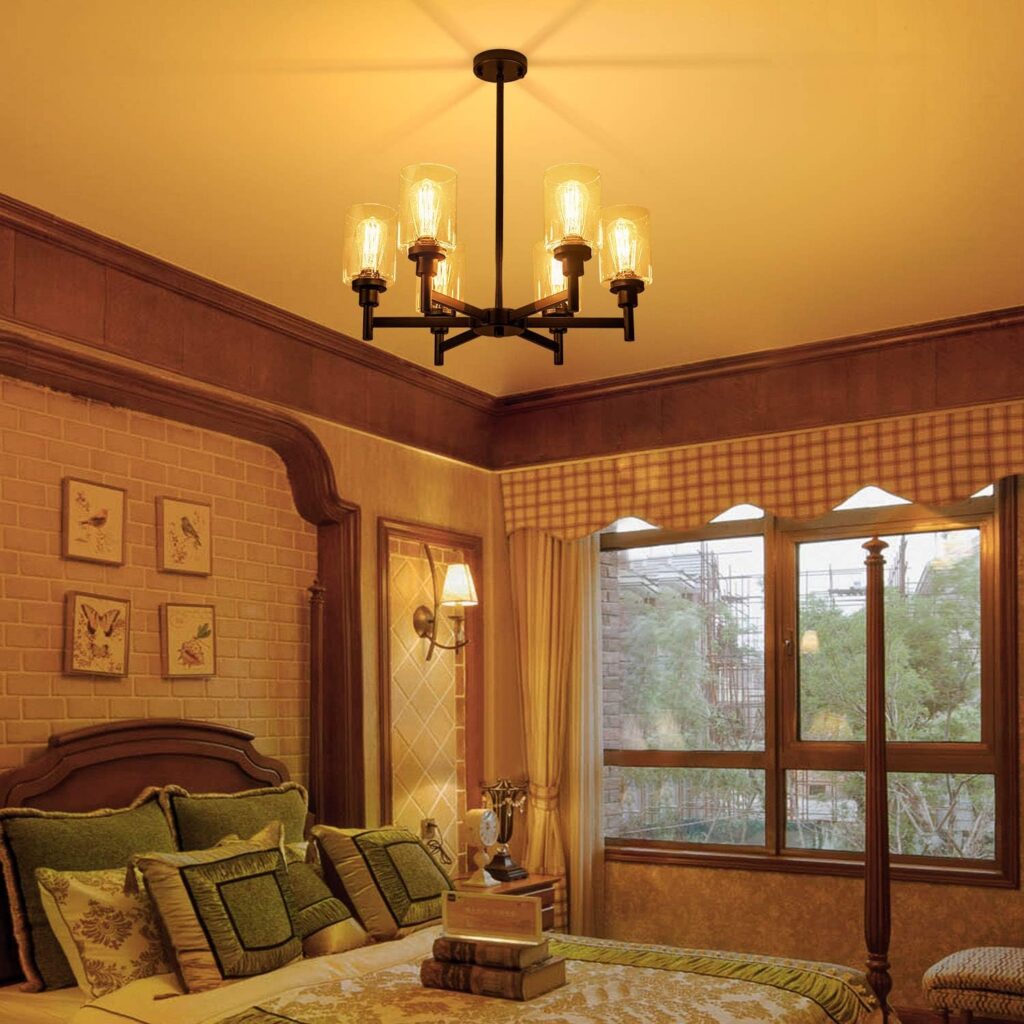 Clear Glass Shade Industrial Chandelier 2