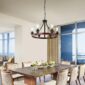 Farmhouse Chandelier Faux Wood Pendant Design 1