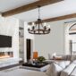 Farmhouse Chandelier Faux Wood Pendant Design 2