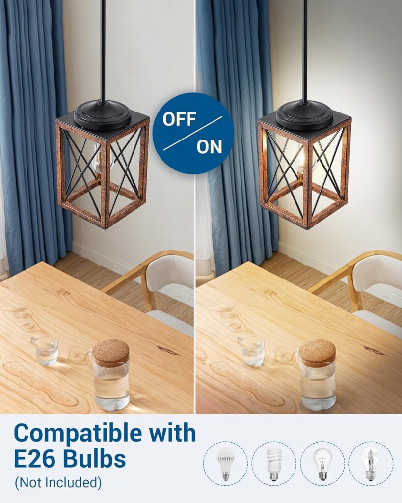 Farmhouse Pendant Light Rustic Kitchen Design 4
