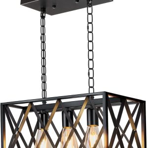 Industrial Ceiling Light Rustic 3-Light Hanging Fixture Design