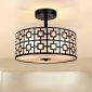 Modern Flush Mount Ceiling Light with Double Shade Black