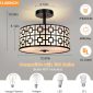 Modern Flush Mount Ceiling Light with Double Shade Black dimension