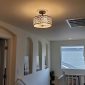 Modern Flush Mount Ceiling Light with Double Shade Black living room