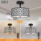 Modern Flush Mount Ceiling Light with Double Shade Black mode