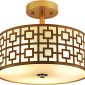 Modern Flush Mount Ceiling Light with Double Shade Gold