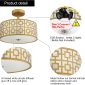 Modern Flush Mount Ceiling Light with Double Shade Gold details