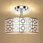 Modern Flush Mount Ceiling Light with Double Shade Silver