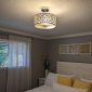 Modern Flush Mount Ceiling Light with Double Shade Silver bedroom