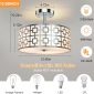 Modern Flush Mount Ceiling Light with Double Shade Silver details