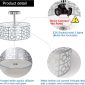 Modern Flush Mount Ceiling Light with Double Shade Silver details1