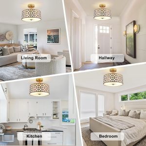 Modern Flush Mount Ceiling Light with Double Shade uses