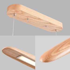 Modern Wood LED Pendant Hanging Light Fixture detail