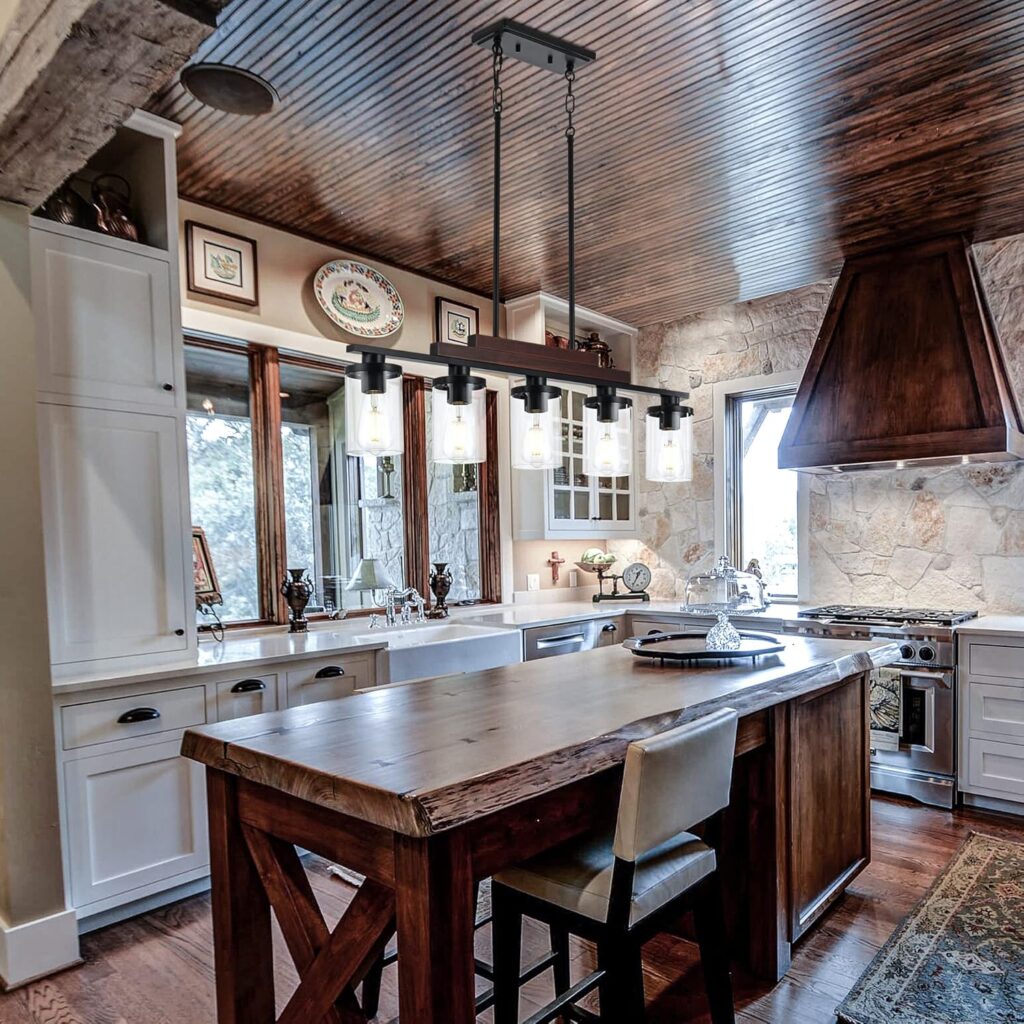 Rustic Ceiling Light Clear Glass Fixture 3