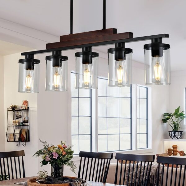 Rustic Ceiling Light Clear Glass Fixture