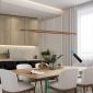 Sleek Bar Hanging Light Walnut Color Finish kitchens