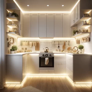 bright and space-saving kitchen lighting idea for small kitchens