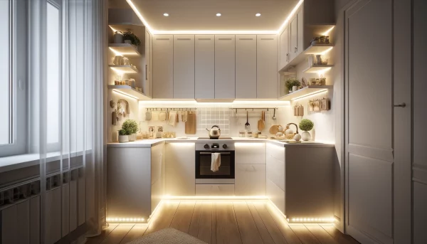 bright and space-saving kitchen lighting idea for small kitchens