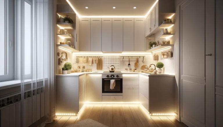 bright and space-saving kitchen lighting idea for small kitchens