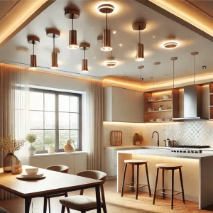 modern kitchen lighting idea featuring stylish ceiling lights